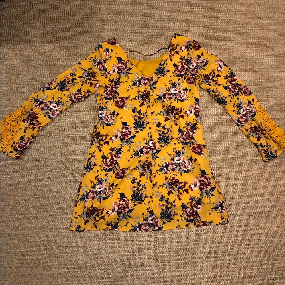 yellow dress with flowers